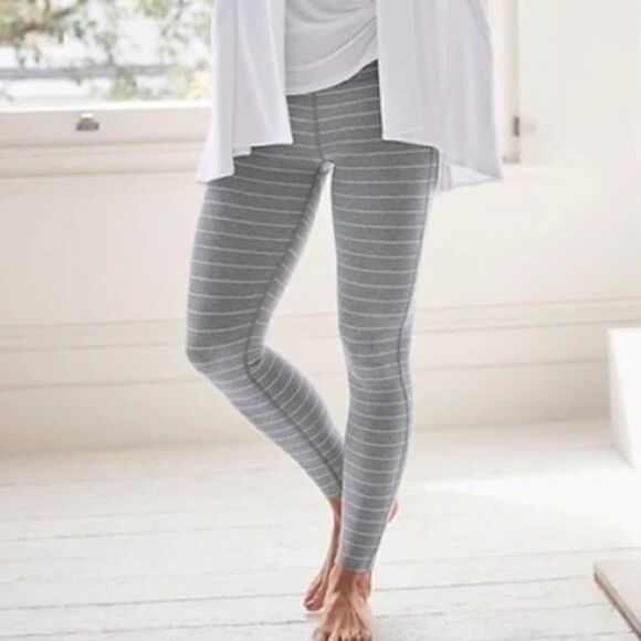 Athleta Heather Gray Stripe High Rise Churatanga Leggings - Picture 5 of 9